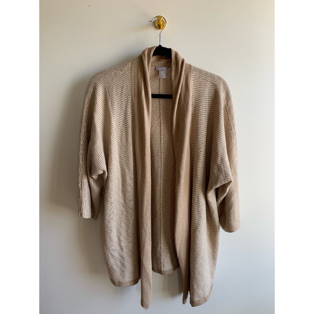 Chico’s Tan Open-Front Sweater